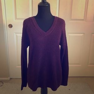 Purple cable knit sweater